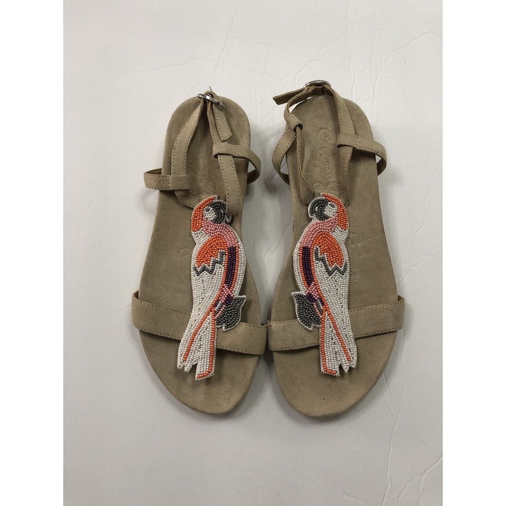 Naughty Monkey Rhinestone Bead Strappy LOW Wedge Sandal